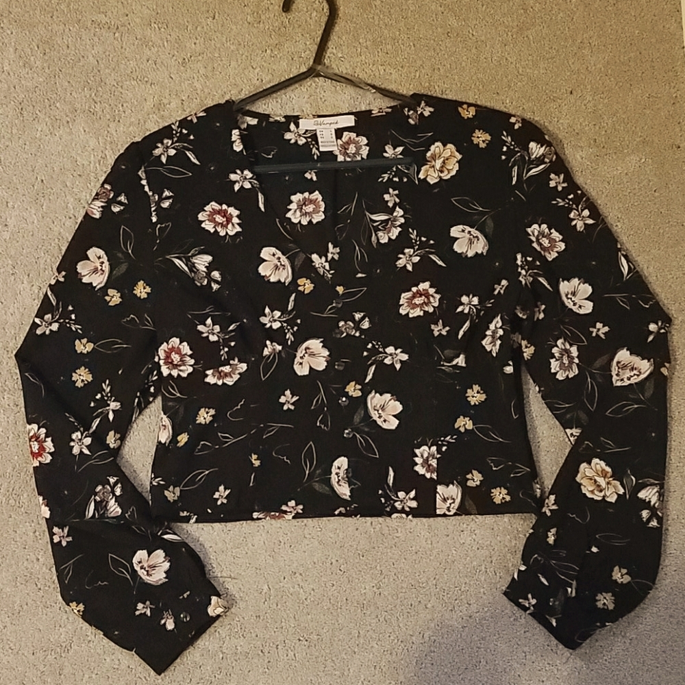 Floral crop blouse